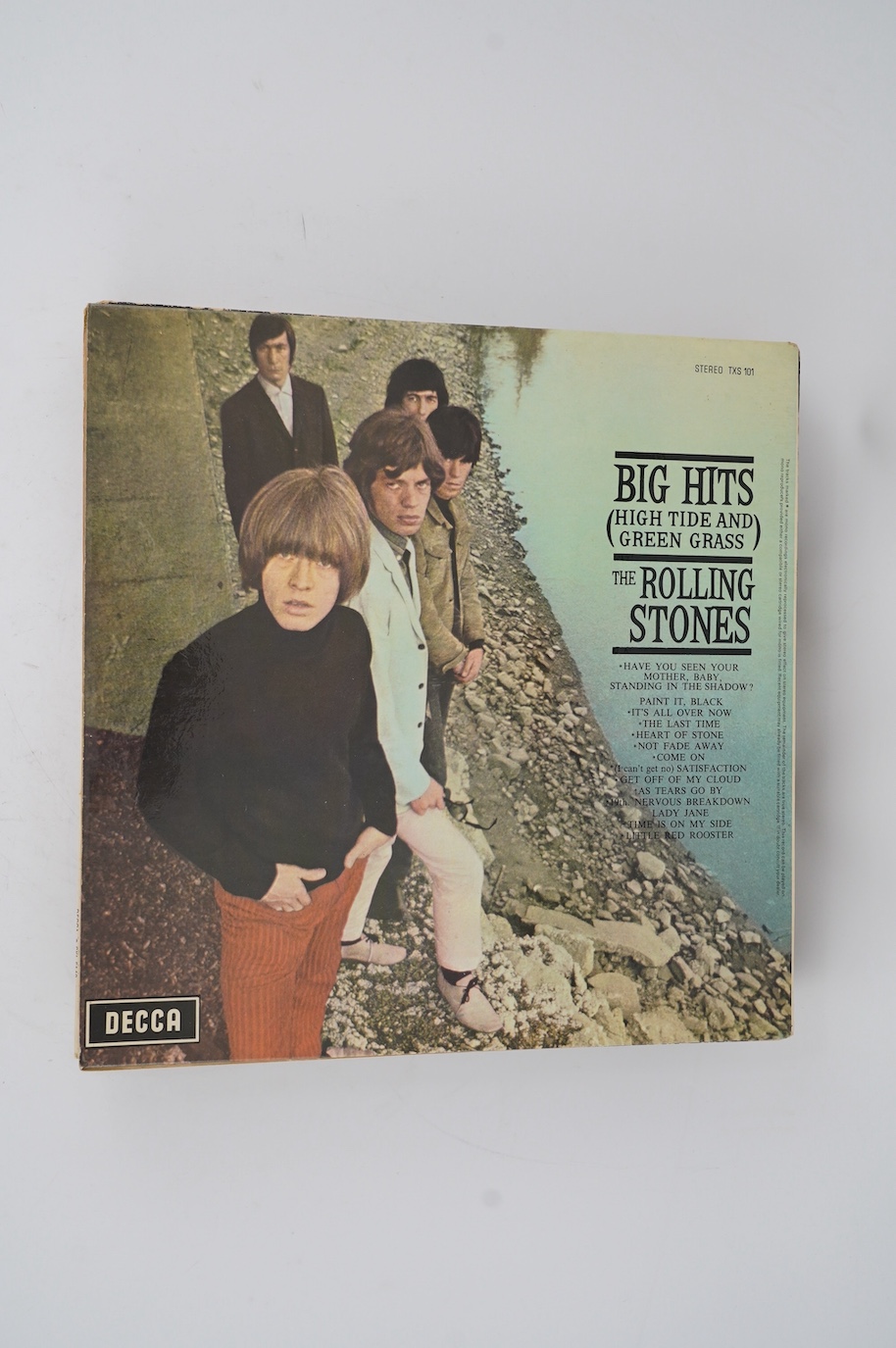 Fifteen The Rolling Stones LP record albums; Big Hits and another, Rock ‘n’ Rolling Stones and another, Rolled Gold and another, Stone Age, Their Satanic Majesties Request, Sticky Fingers, Through the Past, Darkly (Big H